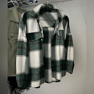 Green Flannel Shacket